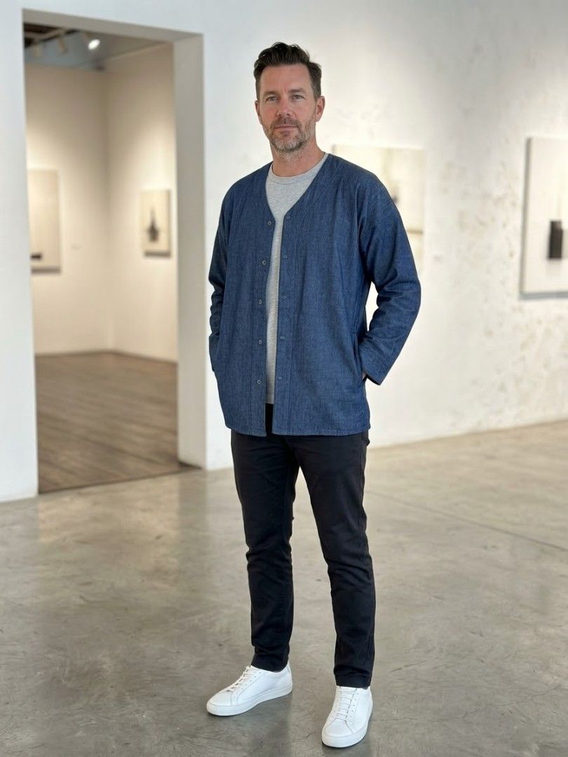 Muji Denim Longsleeve (Category: Coats, Jackets and Outerwear) located in Santa Cruz. Submitted by deenem (Listing ID 1467366880, Image 1). Description: Like New😍👌 No flaws👌 S-M on Tag (Measurements laid flat in inches) Bust:22 Armhole:9 Lenght: 28.5.