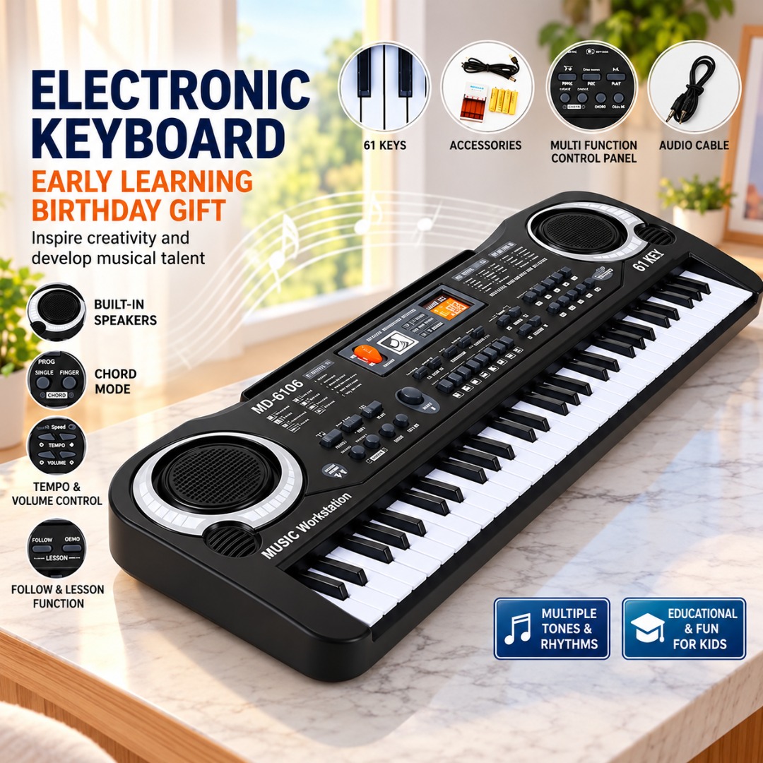 Music Electronic Keyboard Electric Piano Kids Gift Musical Instrument ...