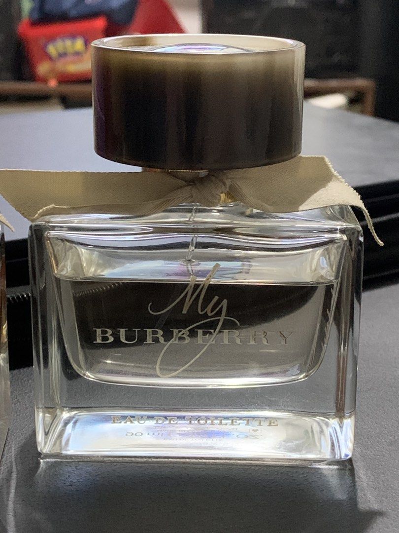 My Burberry Eau de Toilette (Category: Fragrance & Deodorants) located in Cardona. Submitted by rmlyn1998 (Listing ID 1467493097, Image 1). Description: - Authentic Burberry Eau de Toilette - Generous 90ml size in a classic glass spray bottle - Features the signature dark horn-look cap and elegant beige ribbon - Visible liquid level so you can see how much is left - Timeless design looks great on any dresser or vanity - Perfect addition to any fr