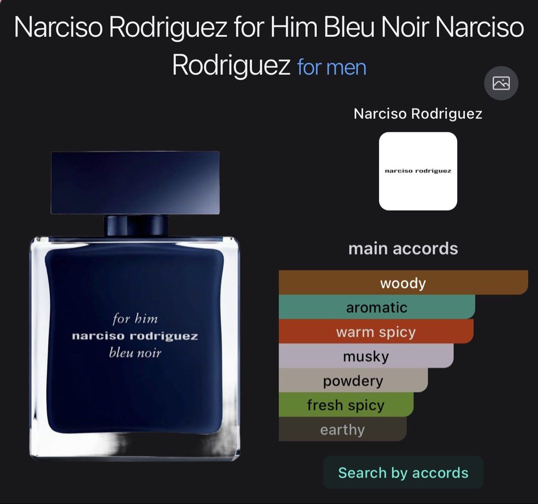 Narciso Rodriguez Bleu Noir For Him EDT 100ml (Category: Fragrance & Deodorants) located in Taytay. Submitted by betterthanbare (Listing ID 1467383151, Image 3). Description: ❗️PAKIBASA BAGO MAG MINE PLS❗️ ✅ STRICTLY 1-2 DAYS RESERVATION ONLY ✅all prices are firm. Low ballers will not be entertained ✅all items are on hand and 100% guranteed authentic WHEN IN DOUBT DONT BUY ✅bawal sa super selan! Some boxes are deformed IF MAARTE SA MALL BUMILI :)