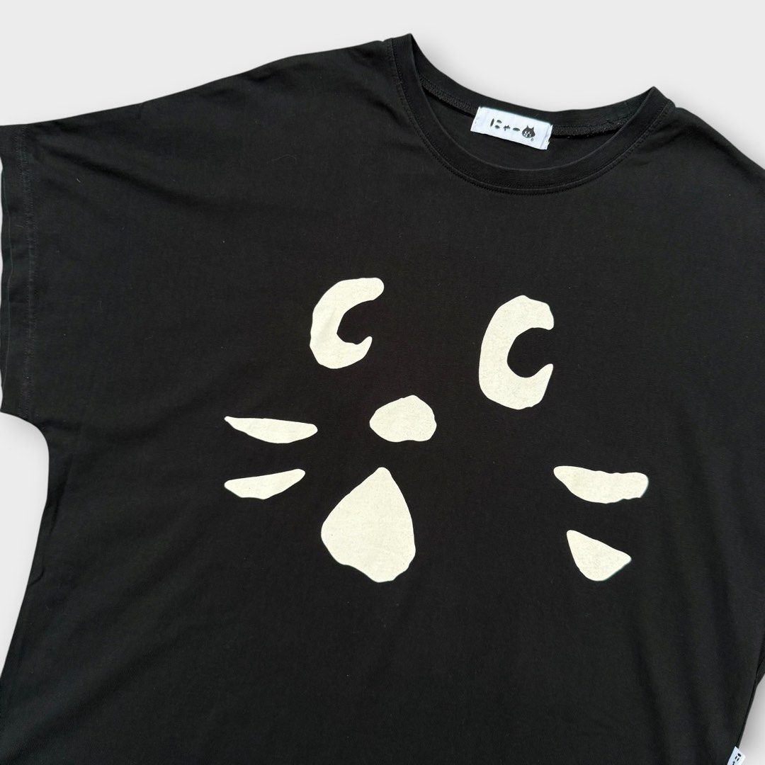 Ne-net - NYA Cat Big Face Oversized Blouse (Category: Blouses) located in Los Banos. Submitted by declutterking (Listing ID 1467576072, Image 2). Description: Size Medium on tag Dimensions: 23.75" chest 27" length 12.75" sleeves (from neck) Good as new condition Authentic.