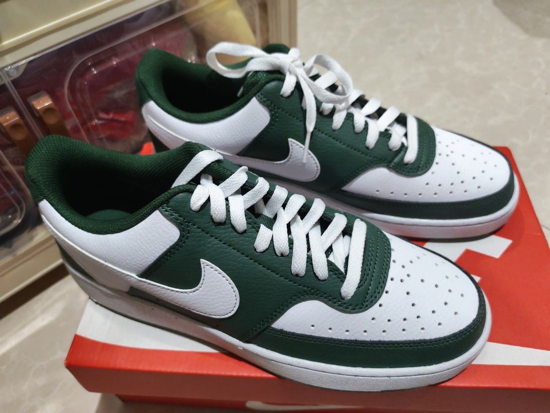 Nike court vision low [UNISEX] (Category: Sneakers) located in Cavite. Submitted by wiseshark_e5279c (Listing ID 1467493753, Image 2). Description: - brand: Nike court vision low - authentic - colorway: gorge green/sail/summit white (clean vintage look) - condition: brand new - Men size: US 9/UK 8 - Women size: 10.5/UK 8 - original box included - can do meetup and delivery (ready to ship!).