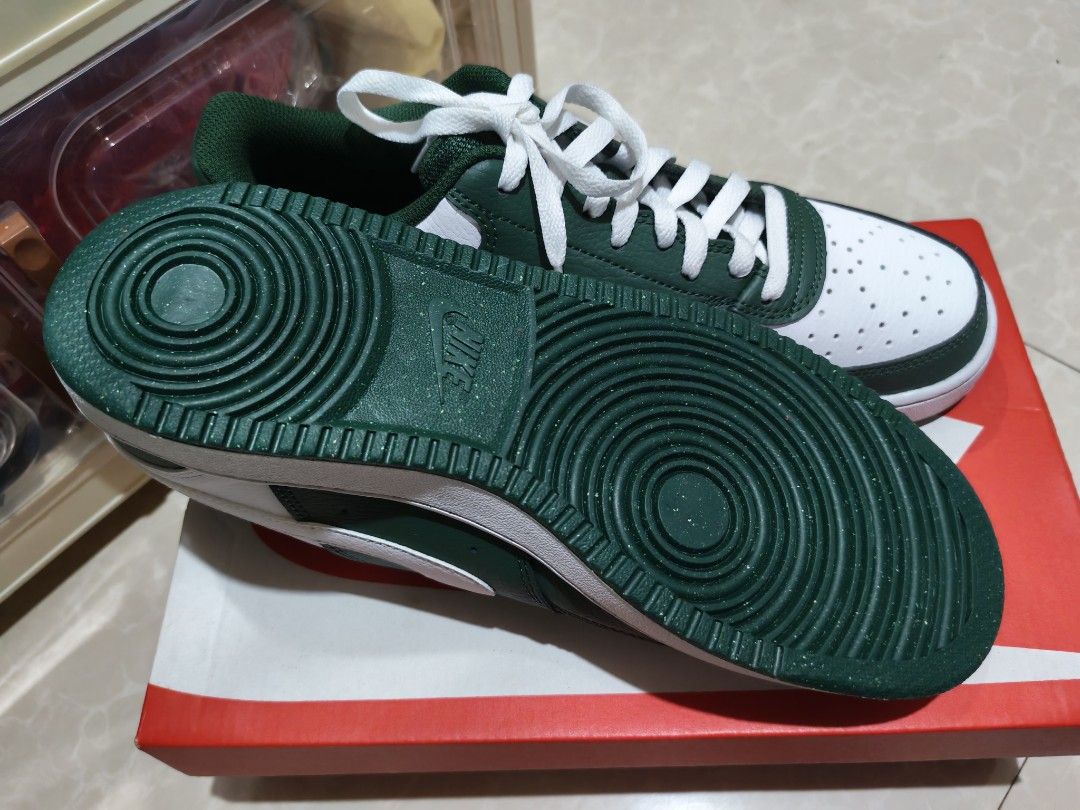 Nike court vision low [UNISEX] (Category: Sneakers) located in Cavite. Submitted by wiseshark_e5279c (Listing ID 1467493753, Image 3). Description: - brand: Nike court vision low - authentic - colorway: gorge green/sail/summit white (clean vintage look) - condition: brand new - Men size: US 9/UK 8 - Women size: 10.5/UK 8 - original box included - can do meetup and delivery (ready to ship!).