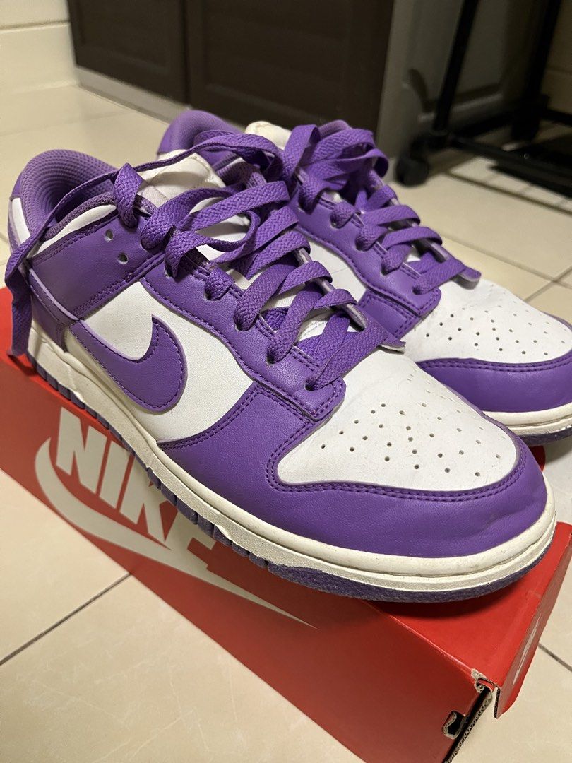 Nike Dunk Low Next Nature Summit White Black Raspberry (Category: Sneakers) located in Manila. Submitted by gvrrme60782 (Listing ID 1467471662, Image 1). Description: - Colorway: Summit White / Black Raspberry (Purple and White) - Size: Women's US 9 / Men's US 7.5 - Laces: Standard laces included - With Original red Nike box - Price nego.