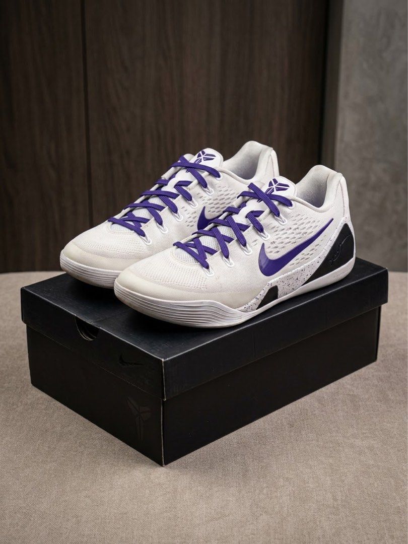 Nike Kobe 9 Low EM Protro (Category: Sneakers) located in Quezon City. Submitted by gmj52018 (Listing ID 1467474966, Image 2). Description: Here is a quick, punchy post updated with your US 10 size: 🔥 STEAL PRICE: Nike Kobe 9 Low EM Protro “Court Purple” 🔥 * Price: ₱6,000 FIXED (Bought for ₱10,295 📉) * Size: US 10 / EU 44 / 28 cm * Condition: Preloved / Slightly used (Clean uppers, strong traction) * Inclusions: Original Box Included 📦 📍 Mee