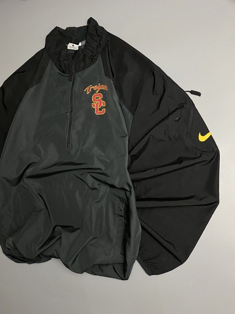 Nike Trojans Qzip Windbreaker two-tone (Category: Coats, Jackets and Outerwear) located in Cebu City. Submitted by covenanthrifts (Listing ID 1467374620, Image 3). Description: Very Good Condition Color Rate: 9/10 Size on tag: Large Issue: Small hole 🕳️ (See last Photo).