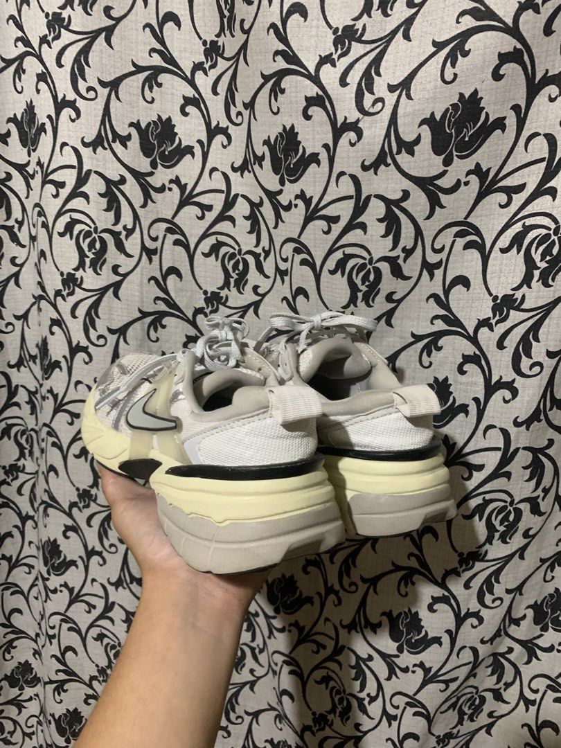 Nike V2K Run Silver Metallic Summit White Shoes (Category: Sneakers) located in Molave. Submitted by mattjalamanadoromal323 (Listing ID 1467523086, Image 3). Description: - Model: Nike V2K Run - Colorway: Metallic Silver and Summit White - Style: Chunky midsole, breathable mesh upper with synthetic overlays, and signature Swoosh branding - Condition: Worn a few times, soles have minor dirt from normal outdoor walking - Features: Super comfortable