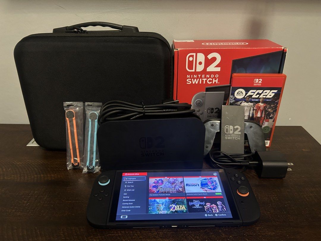 Nintendo Switch 2 (Category: Nintendo) located in Pasay City. Submitted by inigo6 (Listing ID 1467502090, Image 2). Description: Nintendo Switch 2 for sale, no issues whatsoever 📦with box, complete all original inclusions (dock, charger, hdmi, joycon grip, joycon straps) 🛡️tempered glass since day 1, with clear case also 👾FC26 Game 🗃️Dobe hard carry case ₱26,500 📍Taft DLSU / Cavite can accomodate calls for faster transaction, madali kausap..