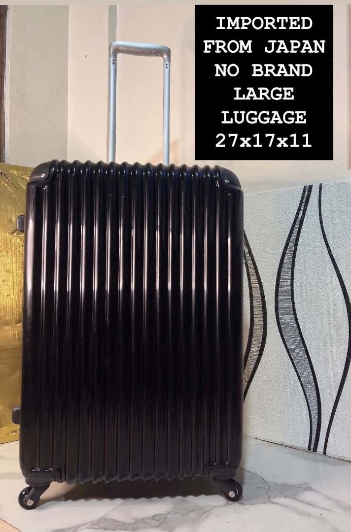 No Brand (Category: Luggage) located in Manila. Submitted by jzjapansurplus (Listing ID 1467413500, Image 1). Description: 🇯🇵IMPORTED FROM JAPAN NO BRAND LARGE SIZE LUGGAGE🇯🇵 🎯 TSA APPROVED KEY LOCK 🎯 EXPANDABLE 🎯 PUSH HANDLE TROLLEY 🎯 SMOOTH 360 WHEELS ROTATION 🎯 TOP AND SIDE HANDLE CARRY 🎯 DURABLE CASE 🎯 WIDE SPACE CAPACITY NO ISSUE.. MINIMAL MARK OF USAGE ONLY‼️.
