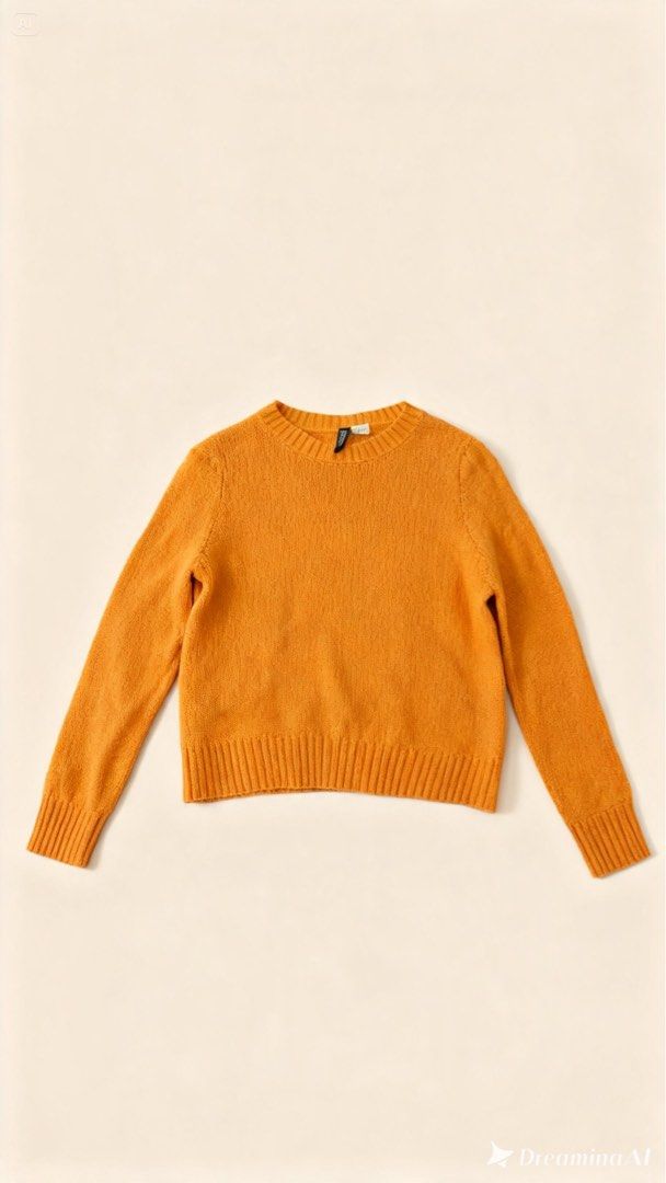 Orange Crewneck Knit Sweater (Category: Coats, Jackets and Outerwear) located in Marikina City. Submitted by phelinky_finds (Listing ID 1467543659, Image 1). Description: 🛍️ DESCRIPTION: - Color: Bright orange - Material: Soft and cozy knit fabric - Fit: Relaxed fit for all-day comfort - Design: Classic crewneck with long sleeves - Details: Ribbed cuffs and hem - Versatility: Great layering piece for cooler weather ✅ Condition: Slightly used, wi