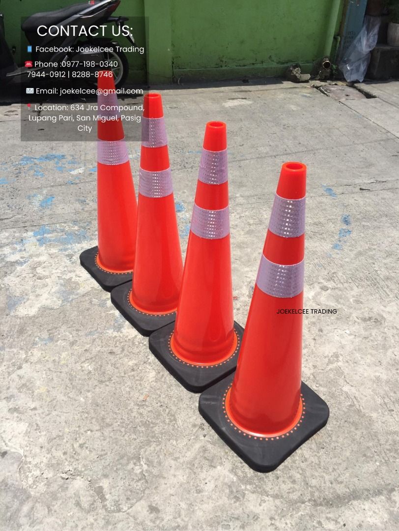 Orange Traffic Cones with Reflective Striping (Category: Industrial Equipment) located in Caloocan City. Submitted by epicdragon.cf8b55 (Listing ID 1467376305, Image 1). Description: TRAFFIC CONE FULL RUBBER BLACK BASE WITH REFLECTOR 36 inch JUST CALL US / Pm me for more info. -09971763227 LOOK FOR : Angelina Address: 634 JRA COMPOUND LUPANG PARI SAN MIGUEL PASIG CITY WEBSITE: http://jocelynesidera30.wibsite.com/joekelceetrading email: [hidden in