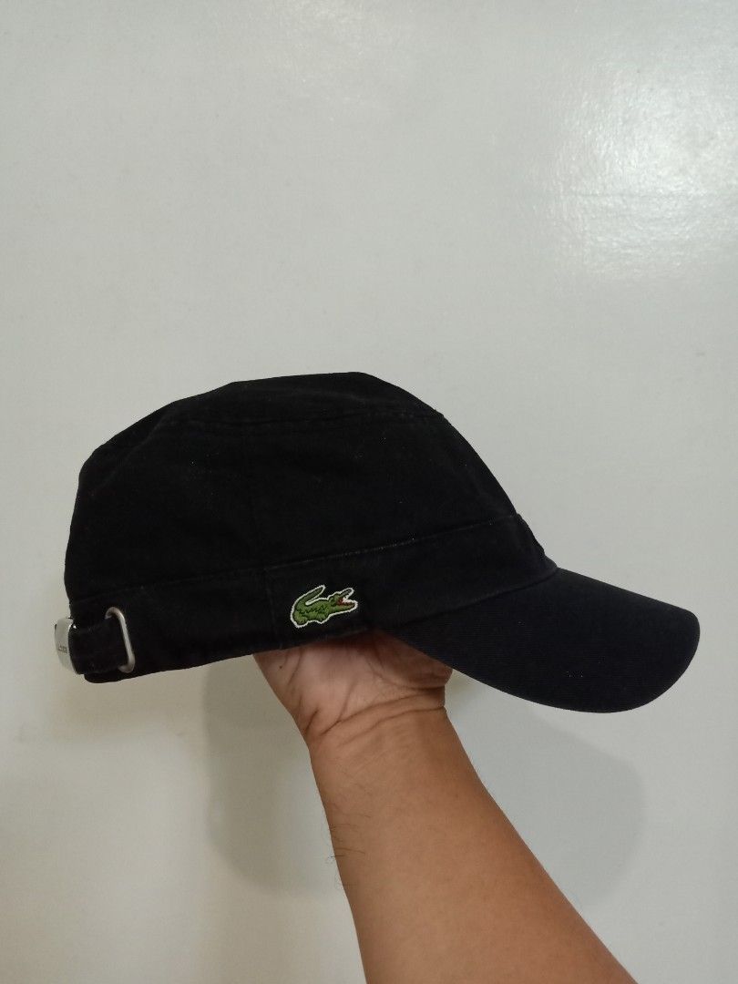 Original lacoste black cap (Category: Caps & Hats) located in Binmaley. Submitted by fashionluxury058 (Listing ID 1467365427, Image 1). Description: original lacoste black cap in very good condition size: free size adjustable unisex color black.