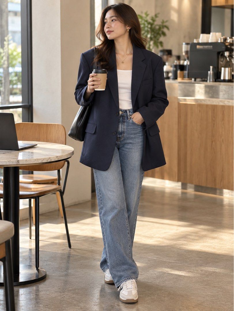 OVERSIZED BLAZER FOR EVERYDAY CHIC (Category: Coats, Jackets and Outerwear) located in Taguig. Submitted by vm.co (Listing ID 1467369240, Image 1). Description: THE PERFECT OVERSIZED BLAZER FOR EVERYDAY CHIC COLOR: Navy Blue SIZE: XL to 2XL STYLE IT WITH: Denim jeans or tailored trousers FIT: Relaxed, oversized boyfriend fit.