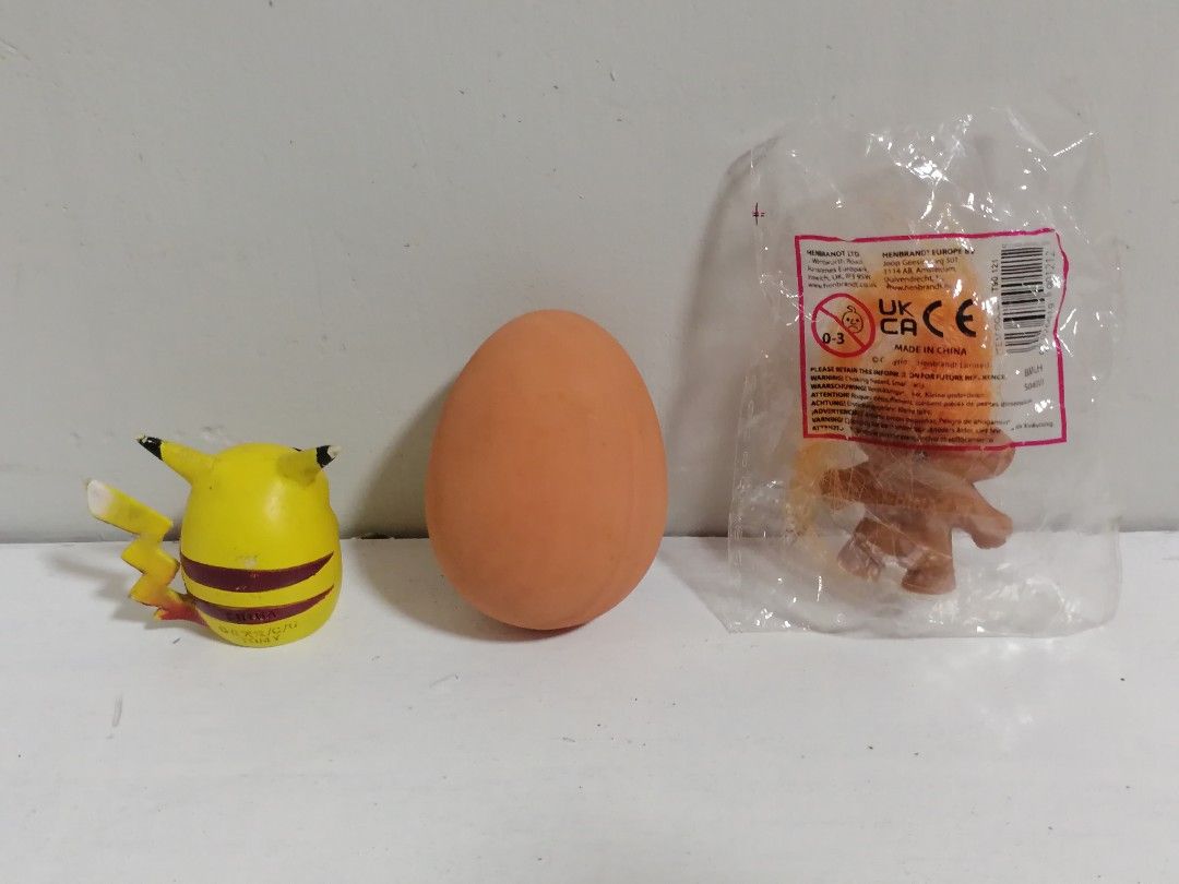 Pikachu Pencil/Crayon Topper + Rubber Egg + Mini Troll (Category: Vintage Collectibles) located in San Mateo. Submitted by arrowscrap_delight (Listing ID 1467395784, Image 2). Description: Pikachu Pencil/Crayon Topper + Rubber Egg + Mini Troll Pikachu Pencil/Crayon Topper Good Condition Height : Approx 1.5" Minor Issue : Penmark on bottom part Rubber Egg Verygood Condition Height : Approx 2" No Issues Mini Troll by Hembrandt New Height : Approx 1