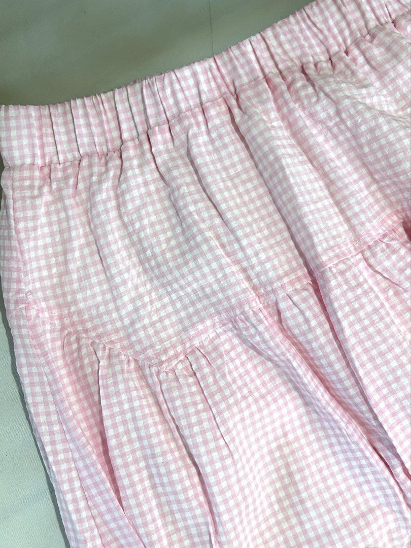 pink gingham tiered maxi skirt (Category: Skirts) located in Manila. Submitted by nikkishops (Listing ID 1467520143, Image 2). Description: ࣪˖⋆𓍢ִ໋waist: 26-34 inches (stretchy waistband) ࣪˖⋆𓍢ִ໋length: 37 inches ࣪˖⋆𓍢ִ໋lightweight & presko fabric, with white inner lining.