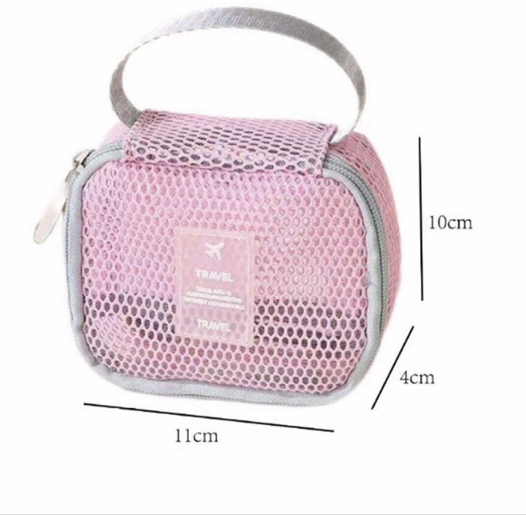 Pink Mesh Travel Toiletry Pouch Cosmetic Bag with Handle (Category: Purses & Pouches) located in Makati City. Submitted by bellabianca.769 (Listing ID 1466473607, Image 2). Description: .