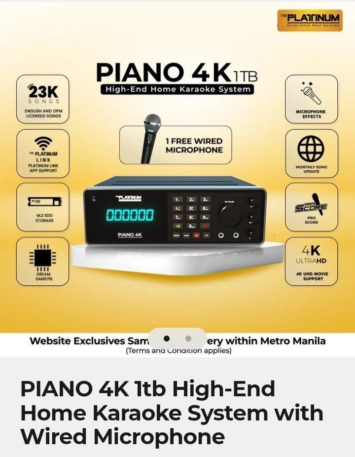 Platinum 4k 1TB High End Karaoke Player 2026 version (Category: Soundbars, Speakers & Amplifiers) located in Mandaluyong City. Submitted by luicajayon12777888 (Listing ID 1467497893, Image 2). Description: .