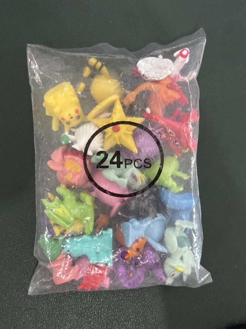 Pokemon Mini Figures 24pcs Toy Set (Category: Designer & Blind Box Toys) located in Manila. Submitted by petey._ (Listing ID 1467408783, Image 2). Description: - Set of 24 colorful Pokemon mini figures - Includes favorite characters like Pikachu, Staryu, and Jigglypuff - Small plastic toys sealed in original packaging - Great collectible bundle for kids and fans - Perfect as a gift or party favor.