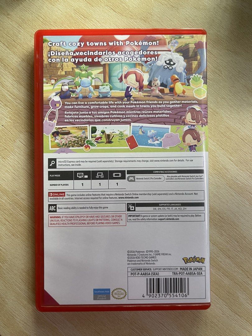 Pokémon Pokopia (Category: Nintendo) located in Cainta. Submitted by jiggyrods (Listing ID 1467419686, Image 2). Description: Pokémon Pokopia (Southeast Asia version) - Barely played; physical case included - Requires internet connection to download game content (Physical Game Key Card) - Compatible ONLY for Switch 2 consoles RFS: Game barely played anymore; leaning towards other games (PC).