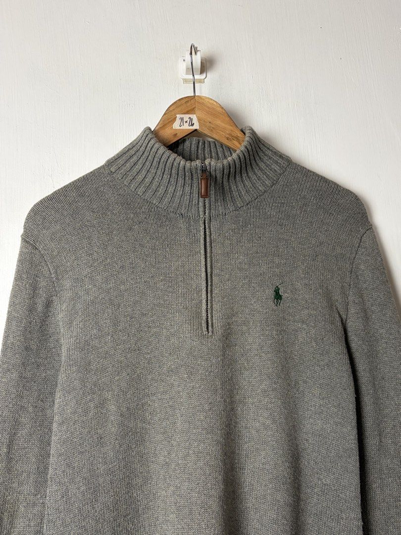 Polo Ralph Lauren Qzip knitt (Category: Coats, Jackets and Outerwear) located in Manila. Submitted by vinthreads (Listing ID 1467410454, Image 2). Description: OG’ Polo Rąlph Lren Quarter-Zip Knit 🎠 Size: S on tag Width: 21/ Length: 26 As new condition Color rate: 10/10 ______________________________________ 📍Note: Color may vary due to lighting..
