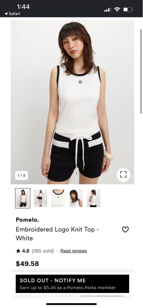 Pomelo Embroidered Logo Knit Top in White (Category: Sleeveless) located in Cavite. Submitted by lj.collection (Listing ID 1467407993, Image 2). Description: ✦ Best fits XS-S ✦ Got for ₱1,500 in Pomelo, Glorietta ✦ Worn twice only! ✦ Original piece, slightly negotiable.
