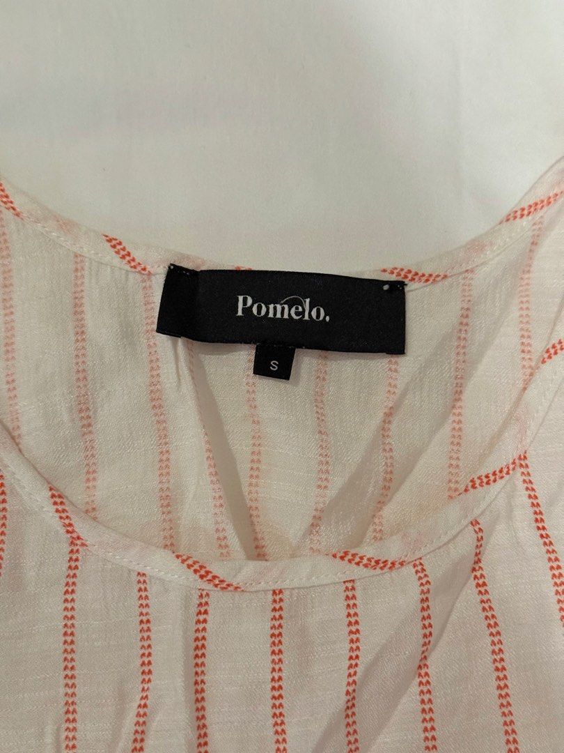 Pomelo Striped Peplum Tank Top (Category: Sleeveless) located in Pasig City. Submitted by mxvxt (Listing ID 1467450270, Image 2). Description: 〰 in good condition 〰 fits XS-S frame 〰 cute & dainty european summer top! 〰 bought for 850, selling for cheap :) 〰 rfs: decluttering .