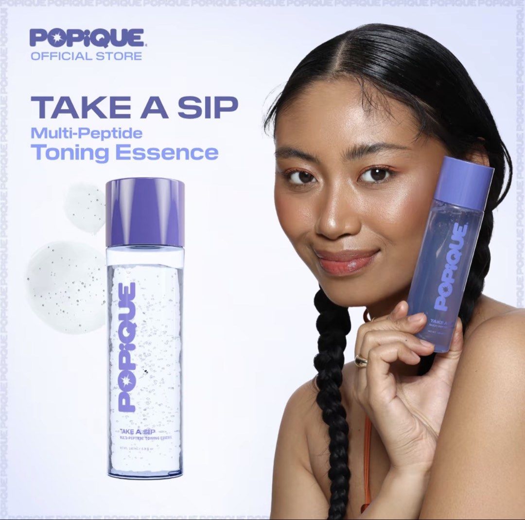 Popique Beauty Take A Sip Multi-Peptide Toning Essence (Category: Face Care) located in Navotas City. Submitted by kathyp10 (Listing ID 1467448721, Image 3). Description: - Brand: Popique Beauty - Product: Take A Sip Multi-Peptide Toning Essence -Price negotiable for sure buyers MOP: Gcash, GoTyme MOD: Lalamove, J&T.