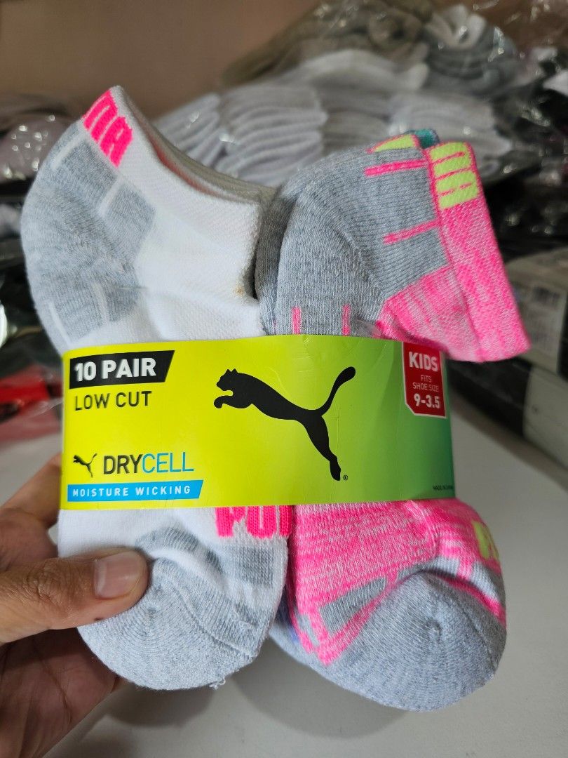 PUMA Kids Low Cut Socks - 10 pairs (Category: Babies & Kids Fashion) located in Quezon City. Submitted by senyoramaria2 (Listing ID 1467378682, Image 1). Description: PUMA Low Cut Socks US Kids 9 - 3.5 10 pairs #USpasabuy.