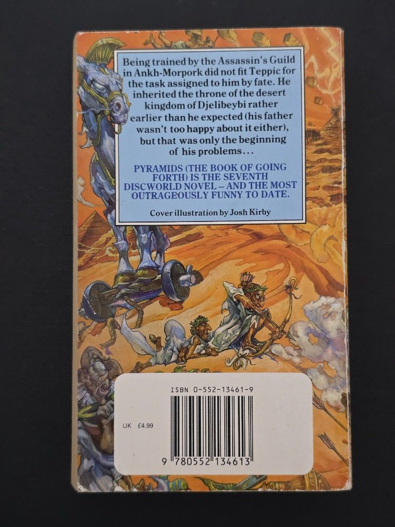 Pyramids by Terry Pratchett (Mass Market Paperback) (Category: Storybooks) located in Dasmarinas. Submitted by curatedreadsbykat (Listing ID 1467376905, Image 3). Description: ✨ Secondhand ✨ This is a preloved copy so kindly manage your expectations. May have flaws like dents, tanning, foxing, writings, etc. ✨ Kindly swipe left on the picture section of the listing to see the condition of the book..
