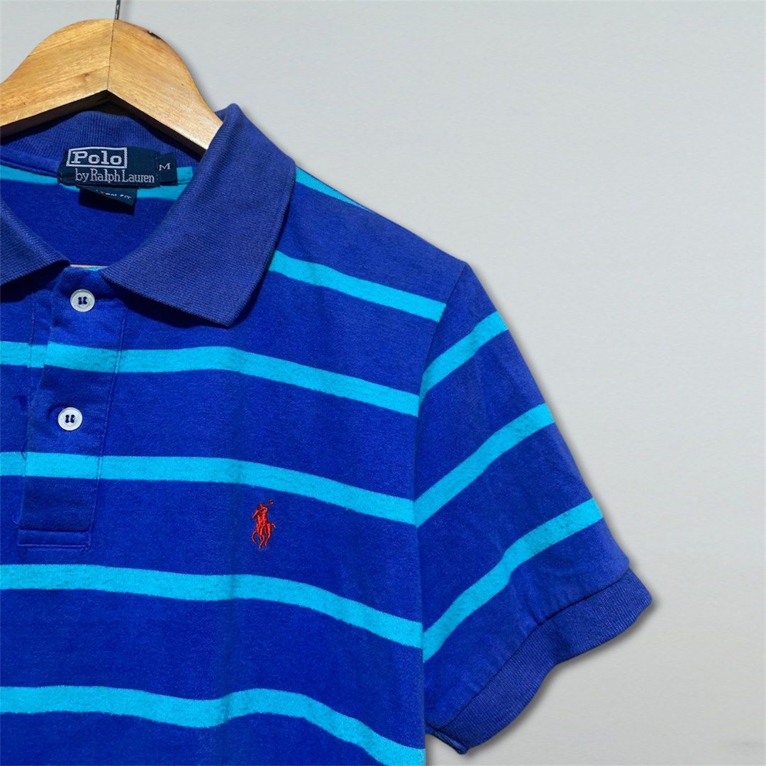 Ralph Lauren Blue Stripes Polo (Category: Activewear) located in Taguig. Submitted by thrift_langsheesh (Listing ID 1467515466, Image 2). Description: Size:Mediume Dimes:20x26 Issue:None Condition:Very Good.