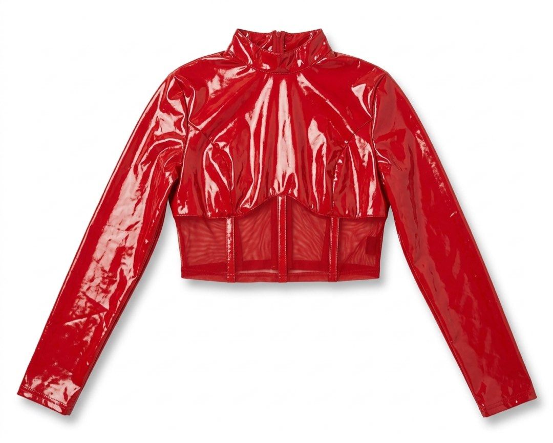 Red Synthetic Leather Cropped Long sleeves (Category: Longsleeves) located in Manila. Submitted by misty186 (Listing ID 1467471987, Image 1). Description: .