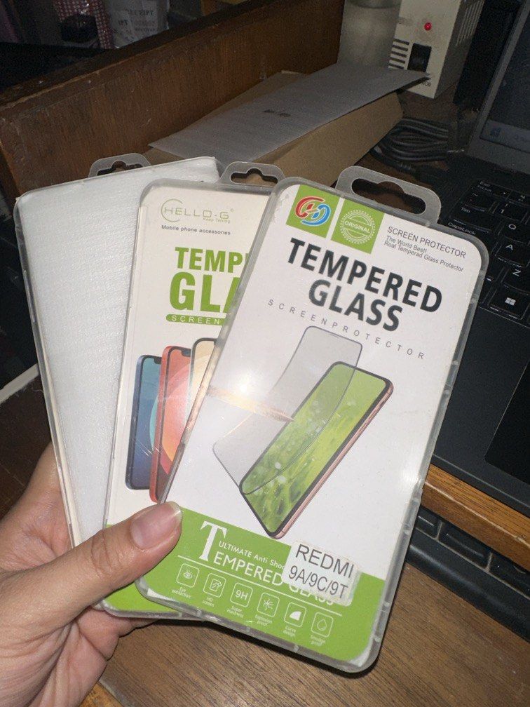 Redmi 9T Tempered Glass (5pcs) (Category: Other Mobile & Gadget Accessories) located in Cabuyao City. Submitted by cescacntn (Listing ID 1467422085, Image 1). Description: I have 5pcs but can buy 1 for 15php.