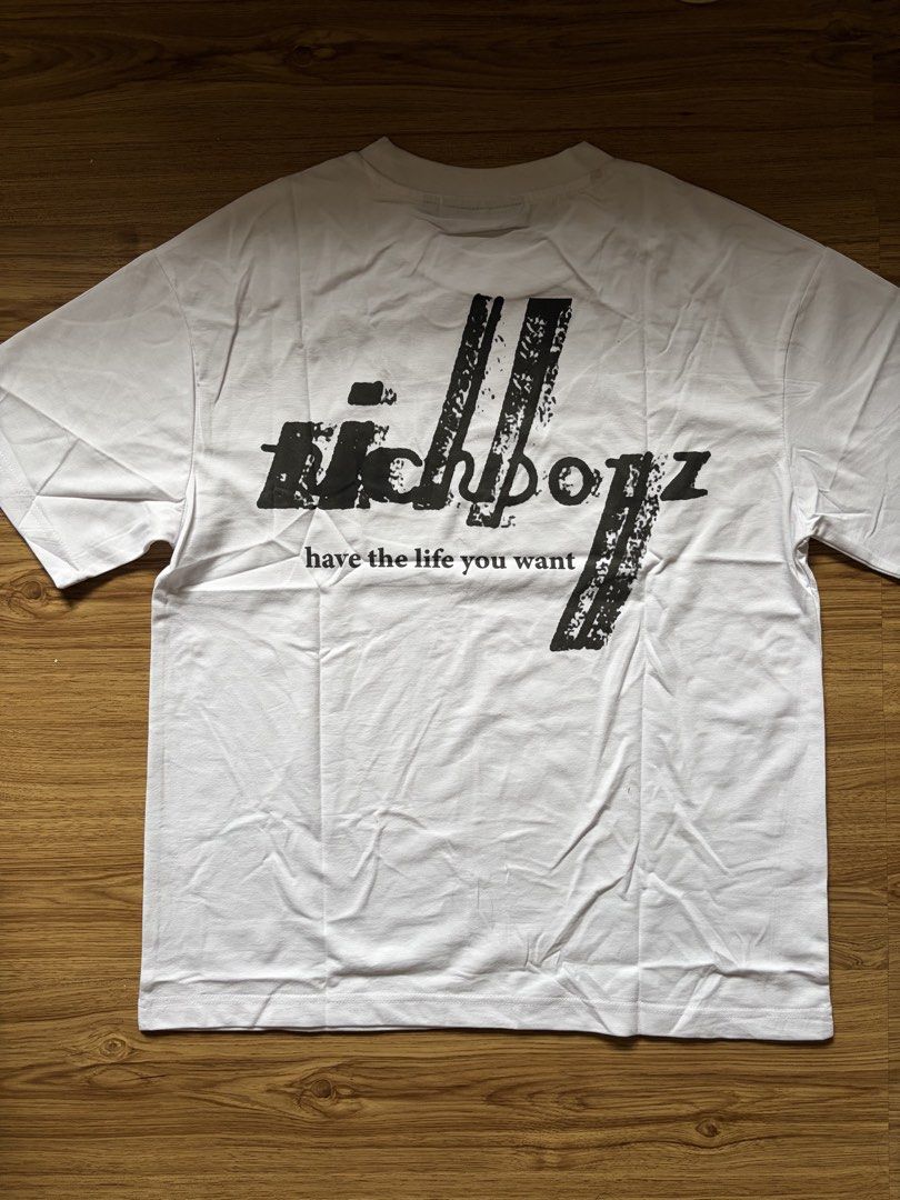 Richboyz White T Shirt (Category: Tshirts & Polo Shirts ) located in San Pedro. Submitted by nikkiabc.777 (Listing ID 1467374120, Image 3). Description: Richboyz BlackTee Shirt - size: large - brandnew; with ziplock and tag - thick fabric - with tag price ₱1,600 - can be unisex .