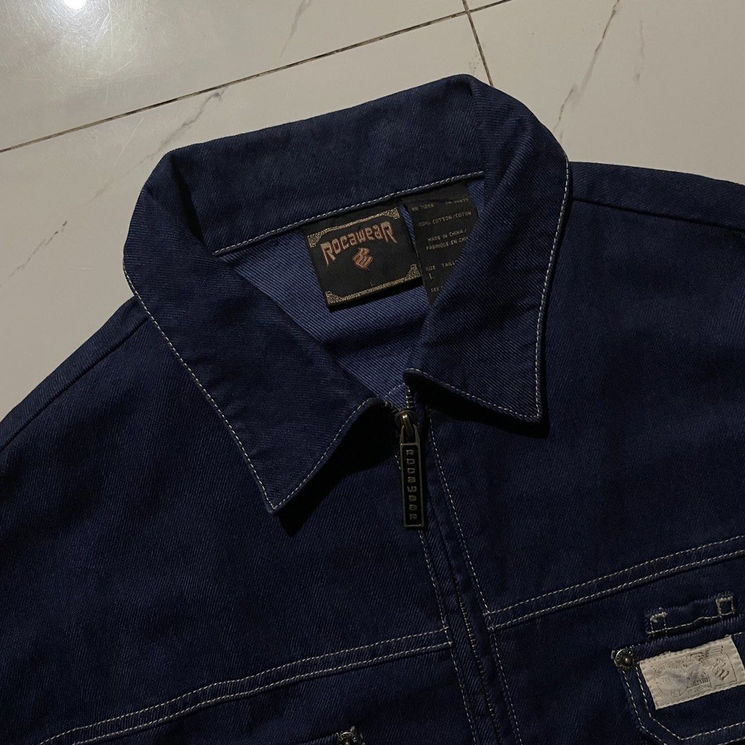 Rocawear Denim Jacket (Category: Coats, Jackets and Outerwear) located in Quezon City. Submitted by mr.everythang (Listing ID 1467520935, Image 3). Description: Rocawesr Denim Sz Large 25x28 Issue: Sign of usage Excellent Condition (gwapo pa rin) .
