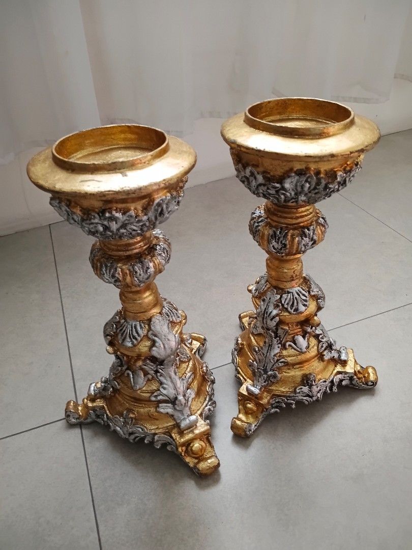 Rococo/Baroque Style Candle Holder (Category: Vases & Decorative Bowls) located in Quezon City. Submitted by pile.of.stuff (Listing ID 1467383123, Image 2). Description: Rococo/Baroque Style Candle Holder Dimensions: Used once for an event Sold as pair.