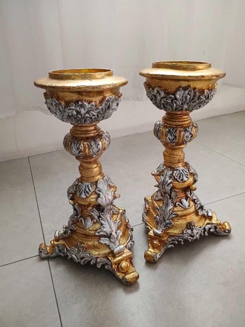 Rococo/Baroque Style Candle Holder (Category: Vases & Decorative Bowls) located in Quezon City. Submitted by pile.of.stuff (Listing ID 1467383123, Image 1). Description: Rococo/Baroque Style Candle Holder Dimensions: Used once for an event Sold as pair.