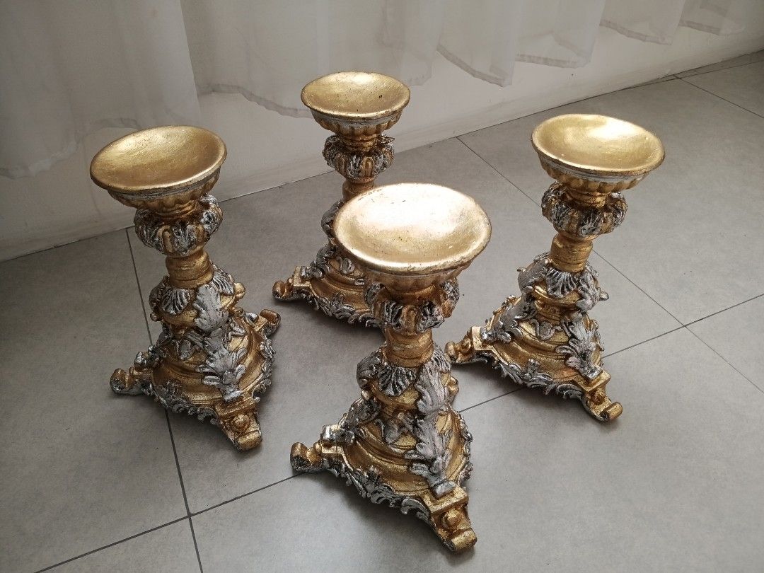 Rococo/Baroque Style Candle Holder (Category: Vases & Decorative Bowls) located in Quezon City. Submitted by pile.of.stuff (Listing ID 1467383942, Image 2). Description: Rococo/Baroque Style Candle Holder Dimensions: Used once for an event Sold as set.