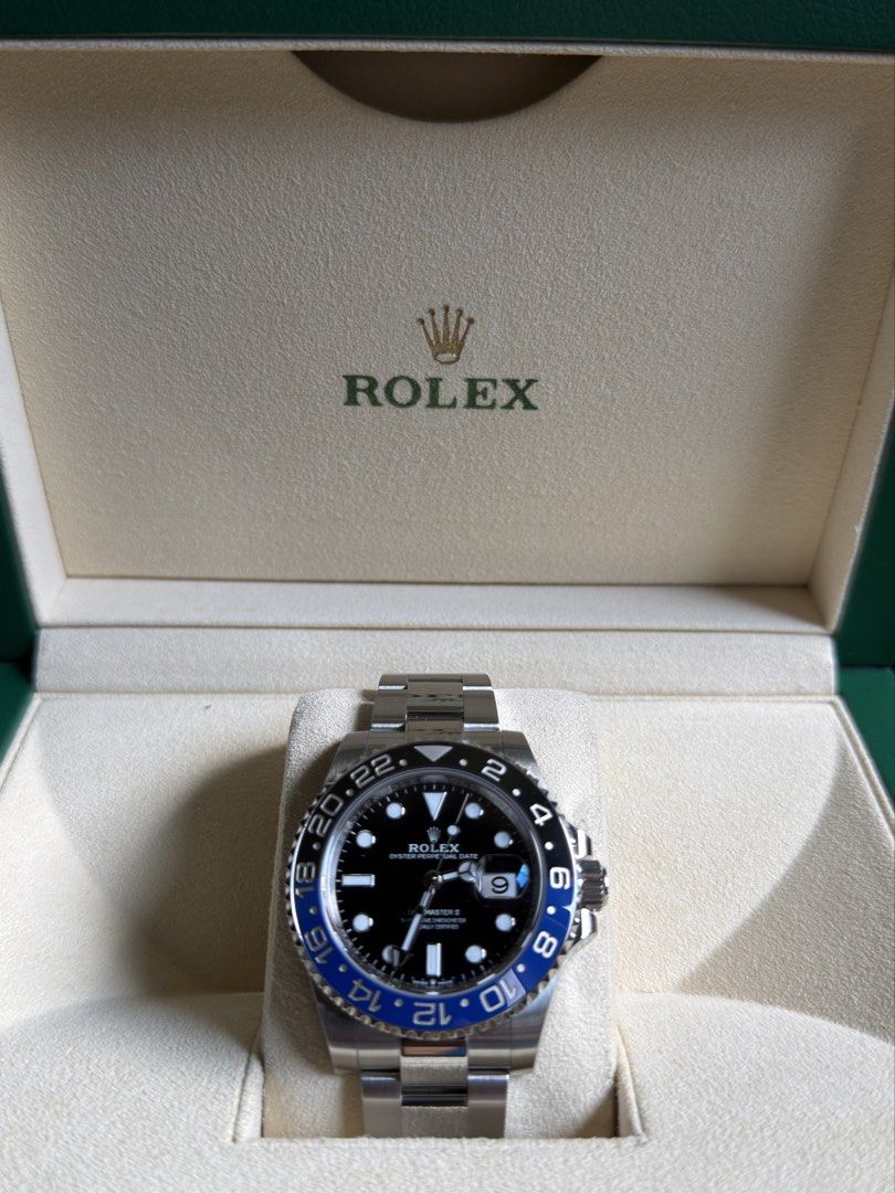 Rolex GMT-Master II Batman (Category: Luxury Watches) located in Manila. Submitted by arongom (Listing ID 1467423620, Image 1). Description: Rolex GMT-Master II Batman Reference 126710BLNR Year 2022 Complete with Box & Papers Mint Condition P 978,000 Only! ✓ Open to Trades & Offers ✓ On Hand ✓ Private Viewings by Appointment For inquiries or to schedule a private viewing: 📞 0968 883 4597 — Aahron PWJ.