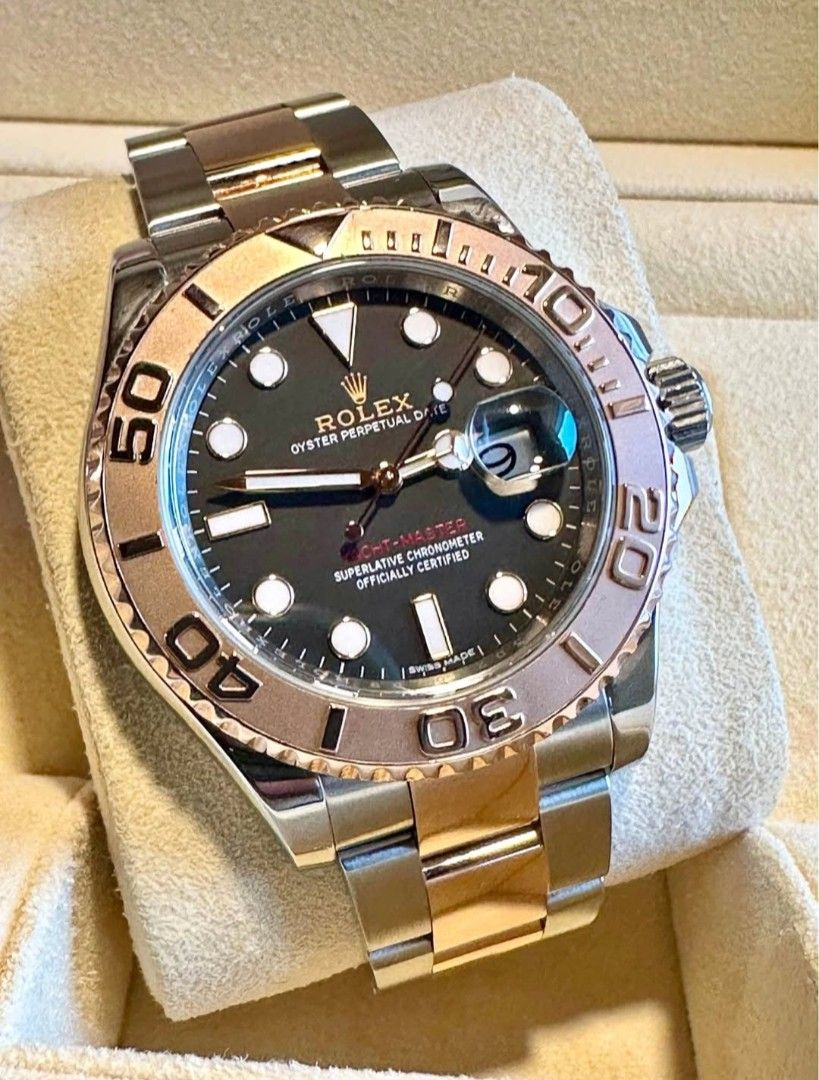 ROLEX YachtMaster Oyster Perpetual 2017 (Category: Luxury Watches) located in Manila. Submitted by truewind.d3ed8a (Listing ID 1467518583, Image 2). Description: Rolex Oyster Perpetual Yacht-Master 40 Two Tone Rose Gold Black Dial 116621 40mm 2017 -1 link Condition: 9/10 (Excellent Condition) Price: 830,000 Negotiable .