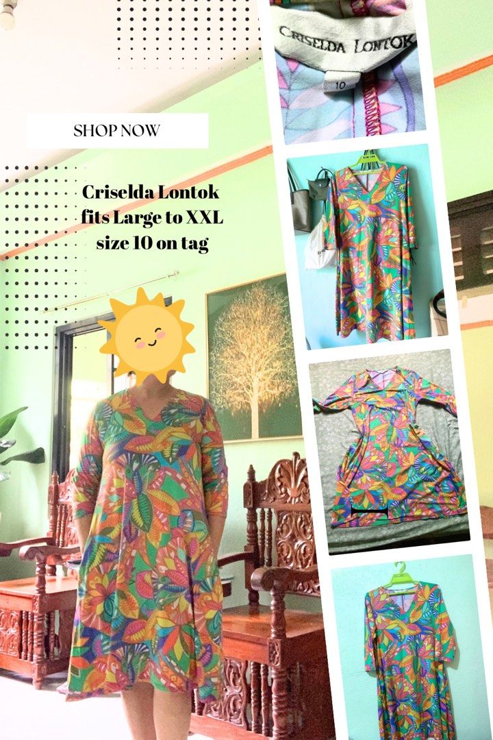 Rustan’s Criselda Lontok Multi-colored Dress (Category: Dresses) located in Camalig. Submitted by ryrilim (Listing ID 1467481317, Image 1). Description: Criselda Lontok is an iconic ready-to-wear fashion label from the Philippines, exclusively available at Rustan’s Department Store. Founded by the late legendary designer Criselda Lontok, the brand is highly celebrated for its bright, multi-colored floral and abstract geometric patterns, structura