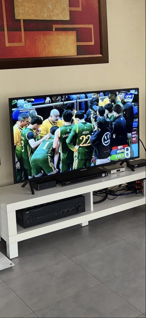 Samsung 43” TV (Category: TV) located in Pasig City. Submitted by noel777 (Listing ID 1467410478, Image 2). Description: Samsung Full HD 43 Inch Smart TV. Model UHD NU7100. Around 8 years old was used regularly for 3/4 years then moved to guest house seldom usage. Perfect working condition. 2 years ago I replaced power board w/ genuine Samsung part (cost me P5.5T). No issues and flawless cosmetic condition. With original remote. No box. Price fir