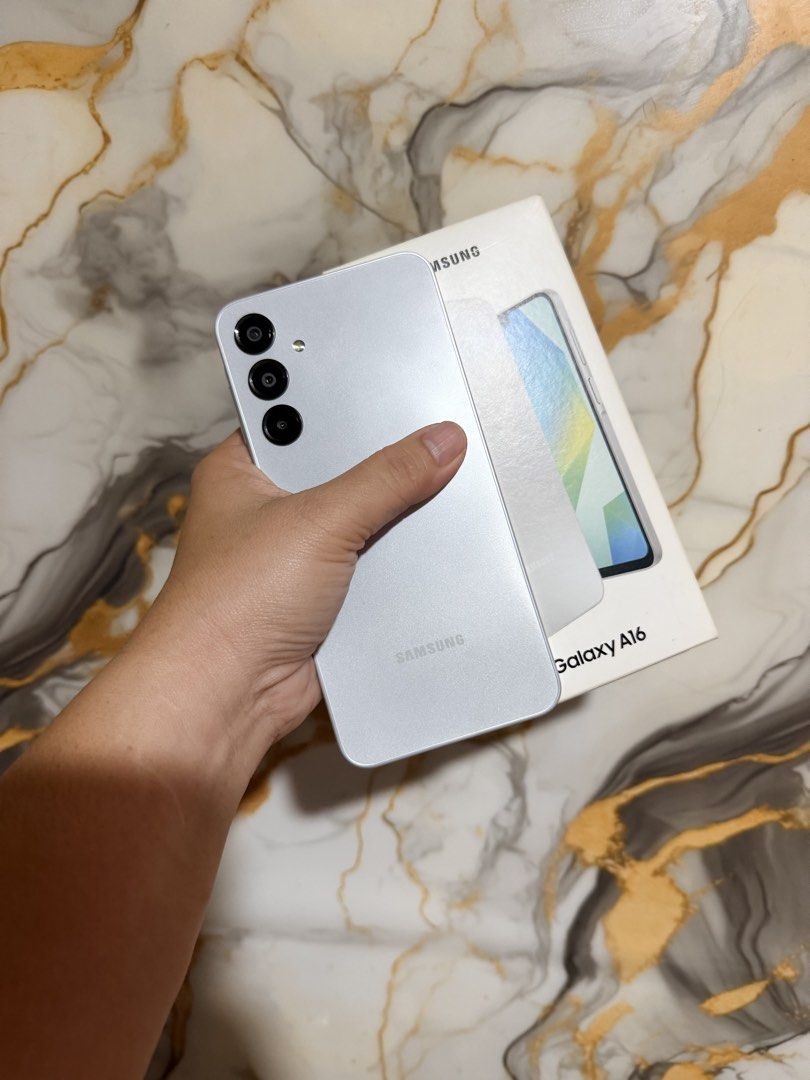 Samsung A16 4g 4/128gb (Category: Samsung) located in Pasig City. Submitted by Tuligskanga (Listing ID 1467529954, Image 1). Description: Samsung A16 4g Use 3months only back up phone No issues No dent My little scratch hindi halata nsa side My tempered naka install 💯 working good condition No receipt Open line both sim Specs 👇🏼 6’7 super amoled screen 4GB ram 128gb rom Android 14 50mp rear cam 13mp front selfie cam Finger print side mounted 5