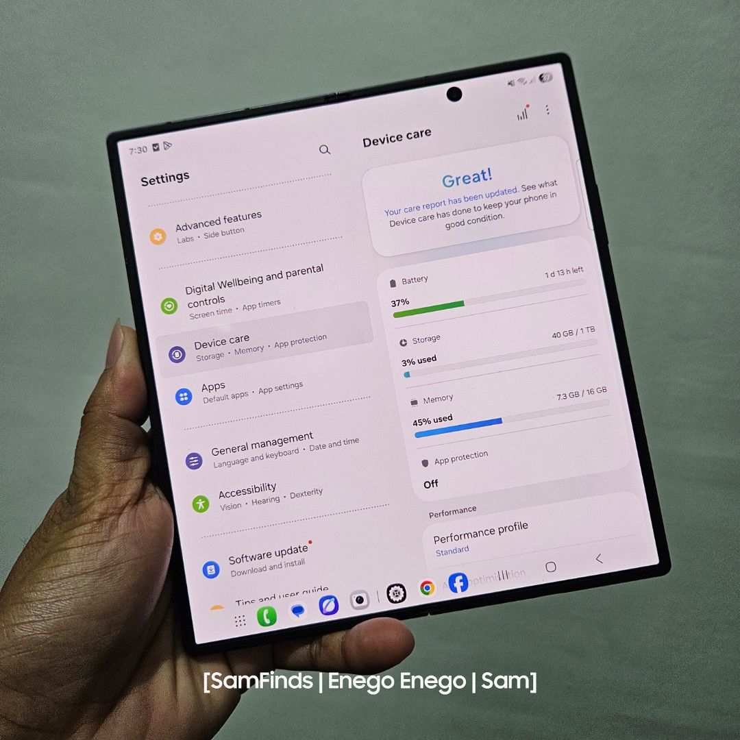 Samsung Fold 7 - 1TB - Taguig (Category: Samsung) located in Taguig. Submitted by smilecast33971 (Listing ID 1467602681, Image 3). Description: Samsung Fold 7 - 1 tera B - Taguig - 59,500 🔸️Location: Taguig 🔸️No swap 🔸️Can do LBC 🔸️Cash or online payment ✅️️12gb/1 TB storage ✅️️Dual sim / openline / NTC approved ✅️Original box ✅️️Original cord ✅️️Phone case 📍Gagamitin nalang po ⚠️Minimal case marks only, see pictures po. Performance not affe