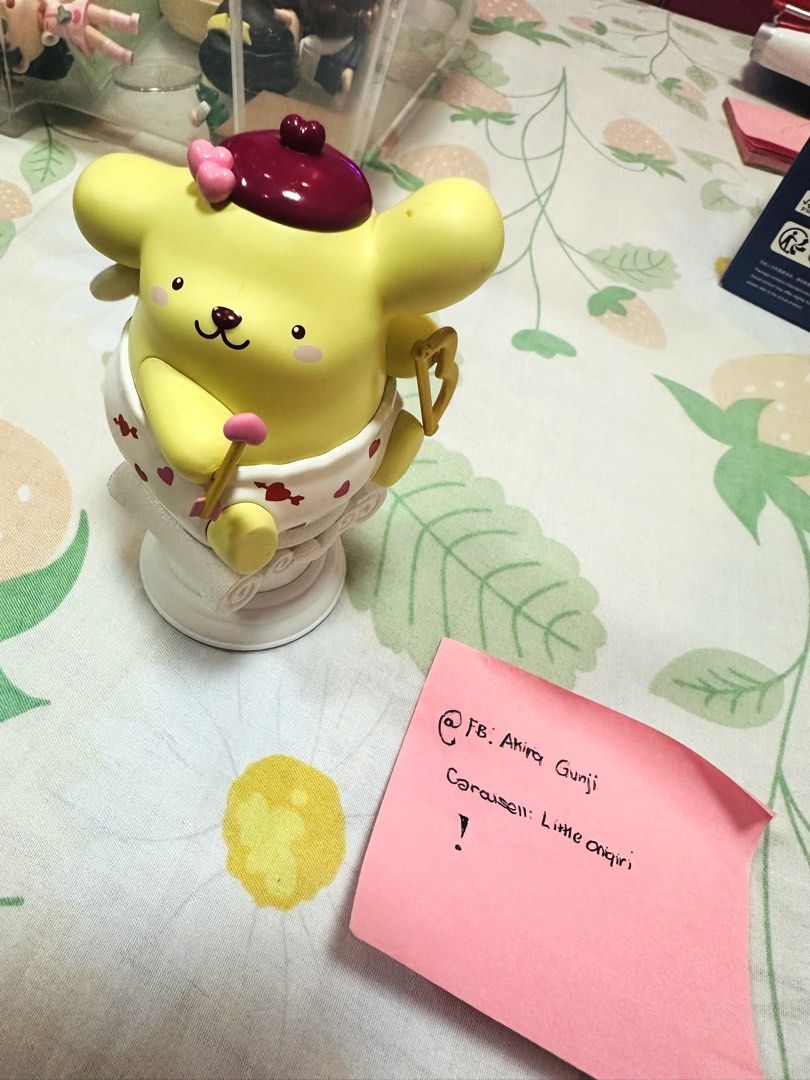 Sanrio-Cupids Love Blind Box(Pompompurin) (Category: Action & Battle Toys) located in Santa Rosa. Submitted by littleonigiri (Listing ID 1467567266, Image 2). Description: -Please note the small defect on the head (Opened it like that) -Can provide the card and folded box to buyer OG PRICE:700(Miniso) RFS:Need funds MOD:JNT MOP:Gcash.