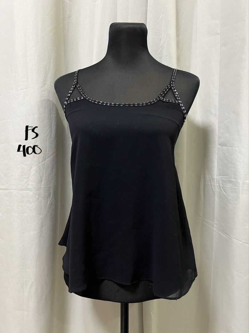 Sheer black tank top with beaded strap (Category: Sleeveless) located in Las Pinas. Submitted by jilanah (Listing ID 1467570631, Image 1). Description: Used once.