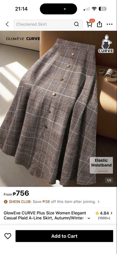 Shein A-Line Skirt (Category: Skirts) located in Paranaque City. Submitted by kimchan15 (Listing ID 1467508827, Image 1). Description: W: 22-25 L: 35.