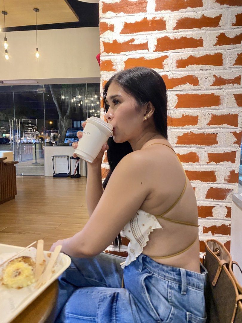 Shein cowl neck backless crop top (Category: Others Tops) located in Cabuyao City. Submitted by girlontherockspreloved (Listing ID 1467255771, Image 3). Description: Like new condition used once only. Fits S-M. No flaw. Super pretty in actual 🥰.
