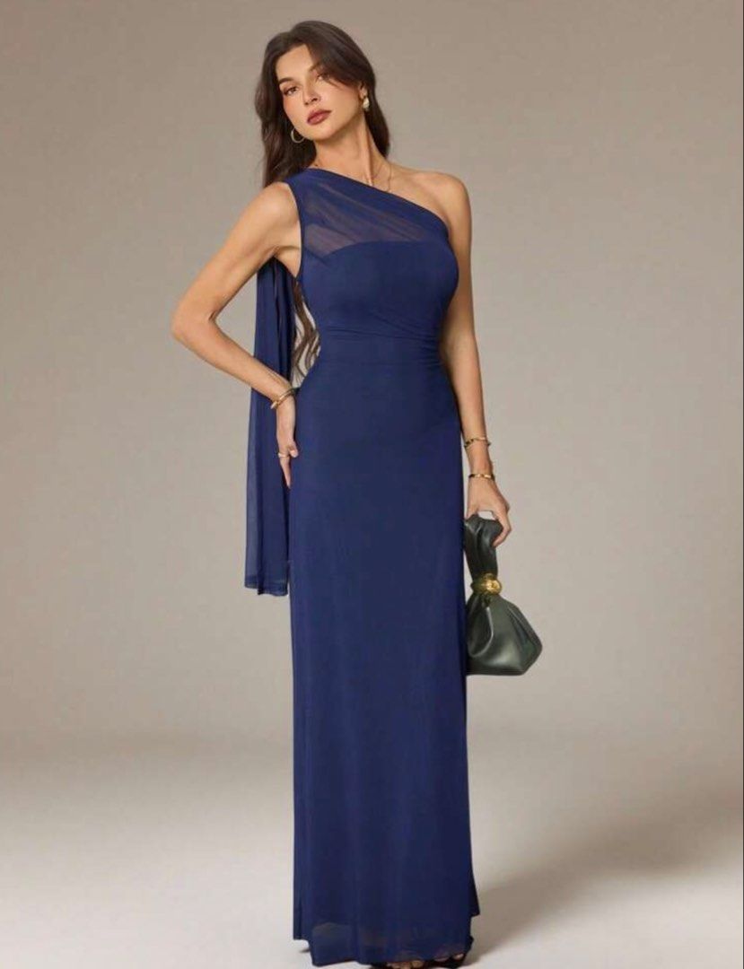 shein navy blue maxi dress (Category: Dresses) located in Manila. Submitted by iyahpreloved_ (Listing ID 1467561384, Image 1). Description: used once! no issue super pretty (can be styled two ways) actual photo on the second slide .