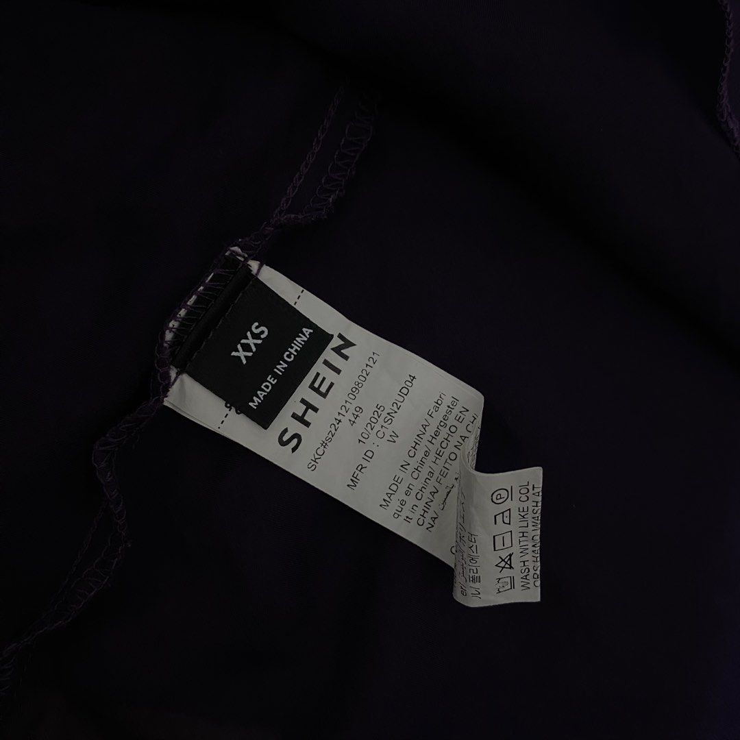 SHEIN Purple Backless Dress (Category: Dresses) located in Quezon City. Submitted by lovelylittlepreloves (Listing ID 1467395380, Image 2). Description: only worn once.