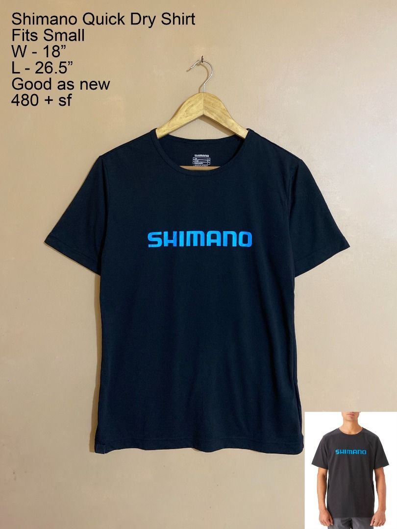 Shimano Quick Dry Black Logo Shirt (Category: Tshirts & Polo Shirts ) located in Cadiz. Submitted by thespotcdz (Listing ID 1467397119, Image 1). Description: Fits Small Width 18" Length 26.5" Good as new.